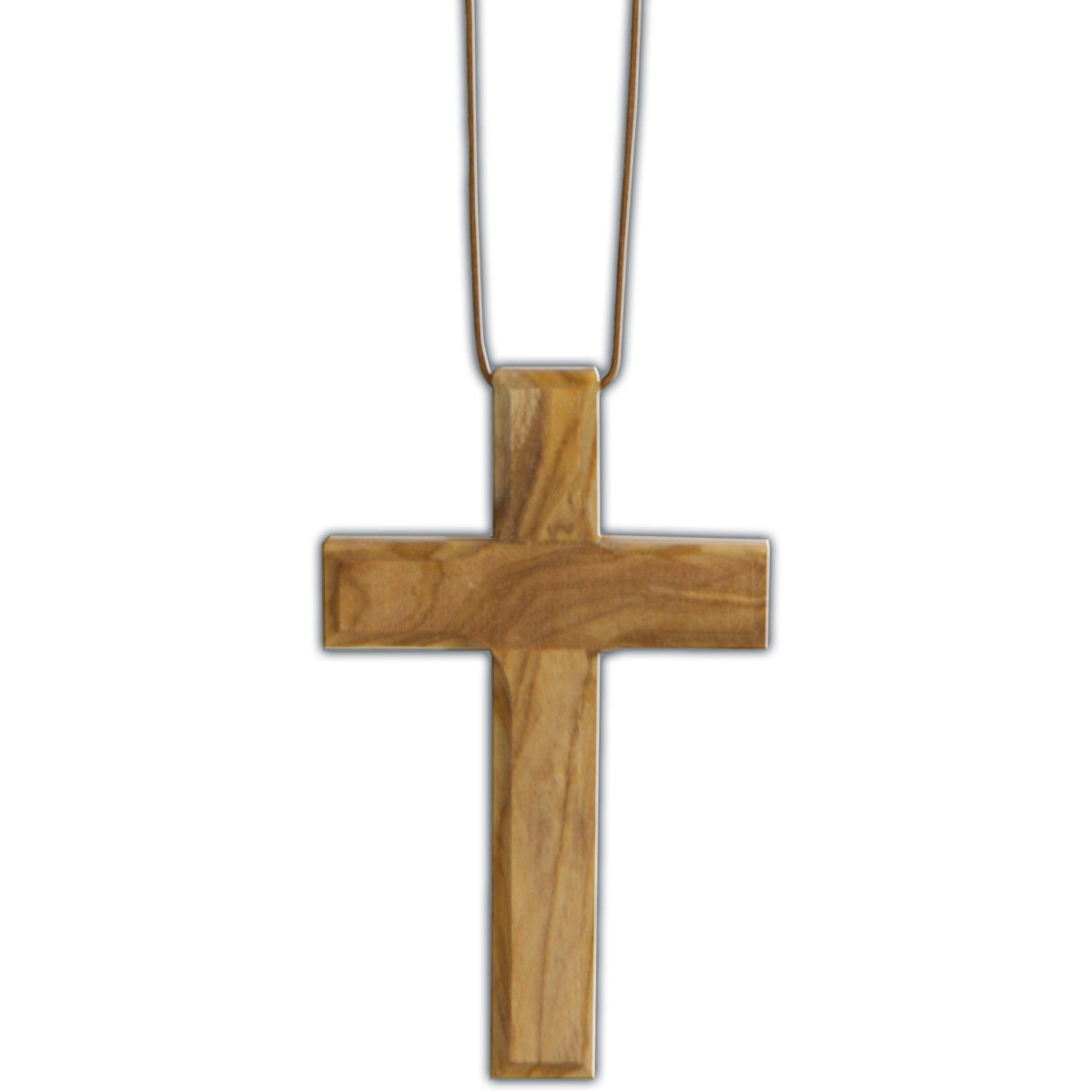 Olive Wood Cross Pendant w- 30" Cord