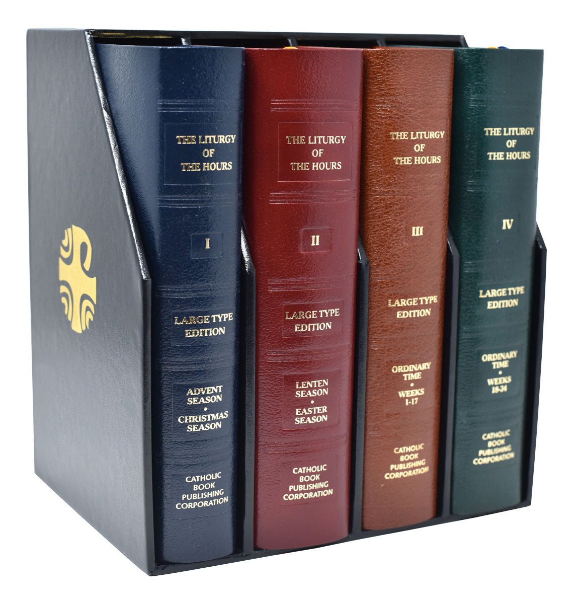 Large Type Leather Liturgy of the Hours: Set of 4