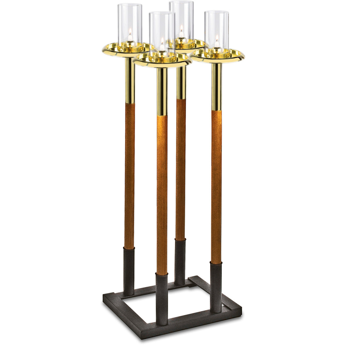 Set of Four Processional Torches and Stand