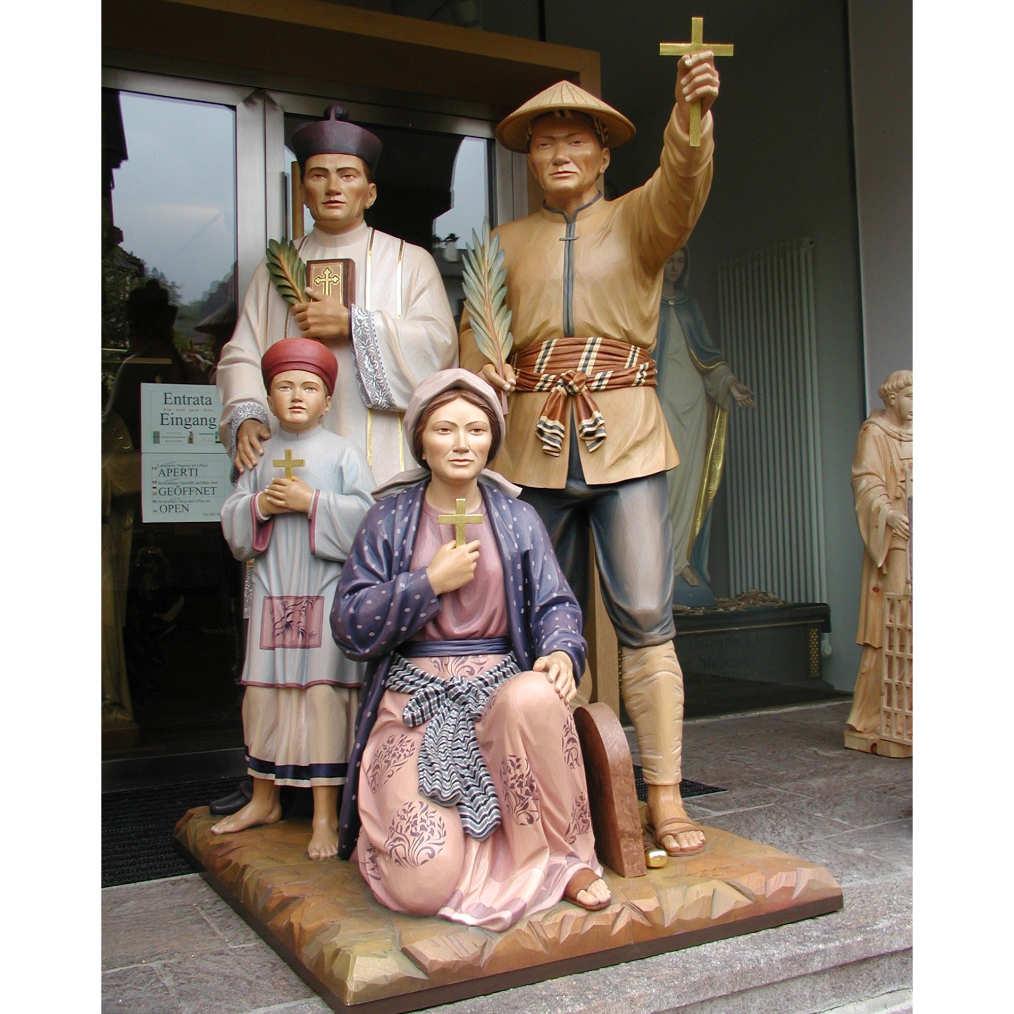 Asian Martyrs Wood Statue