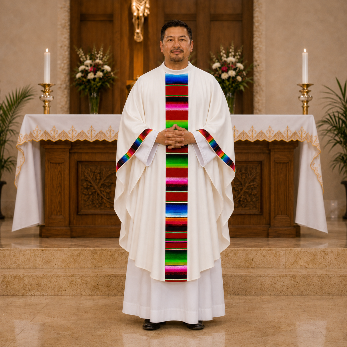 Harbro Latino Motif Chasuble – Off White