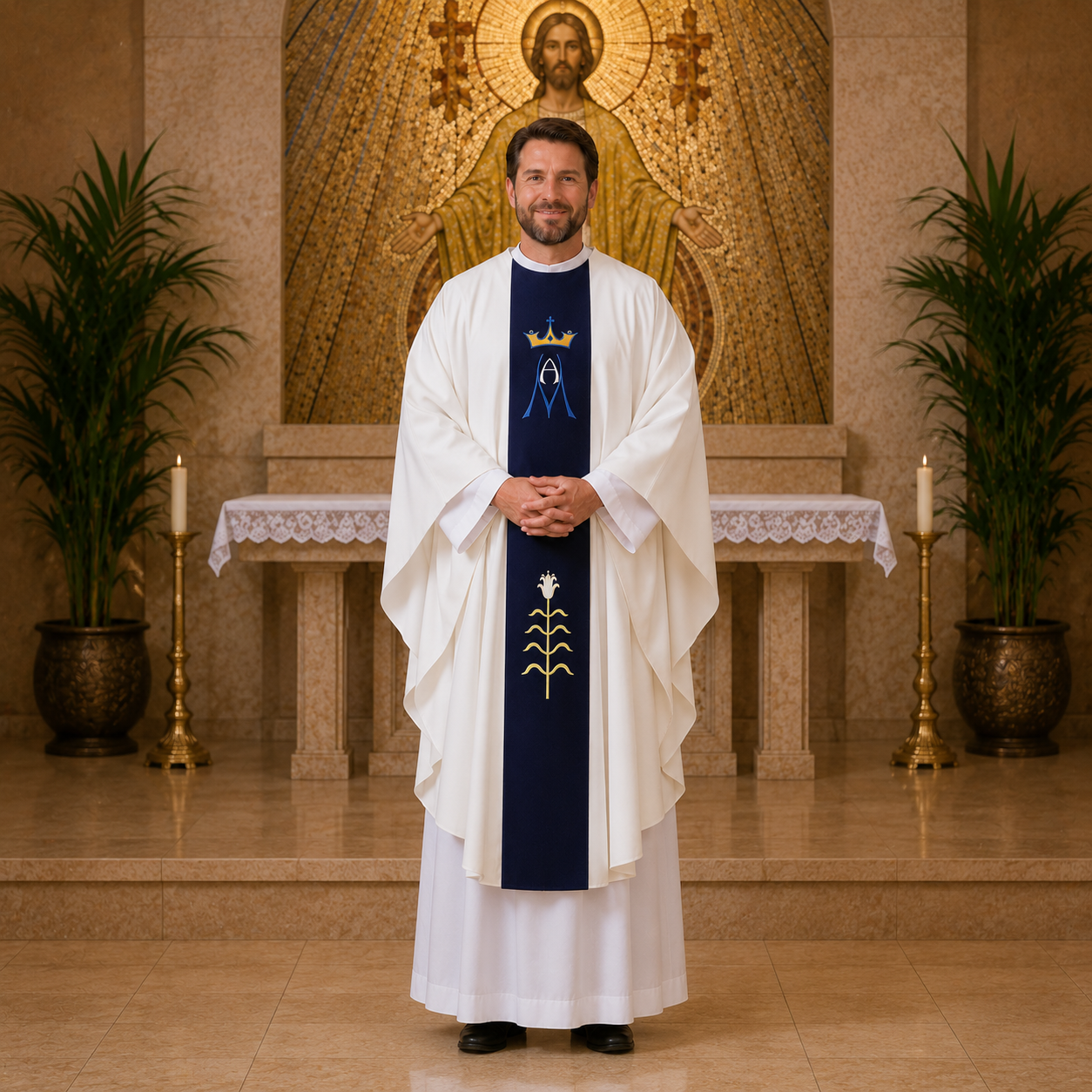 Harbro Washable Marian Chasuble – Our Lady Motif