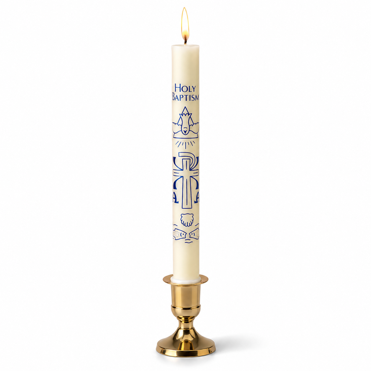 Baptismal Candles – 3/4" x 8-1/2", 51% Beeswax | Case of 50 | Made in USA