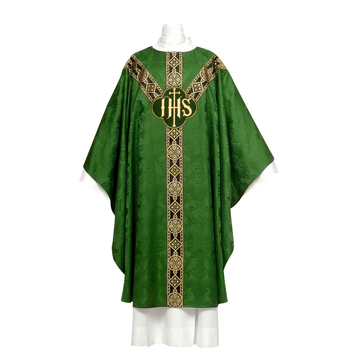 Lightweight Chasuble in Deerdamask Wool with IHS Monogram - Arte/Grosse