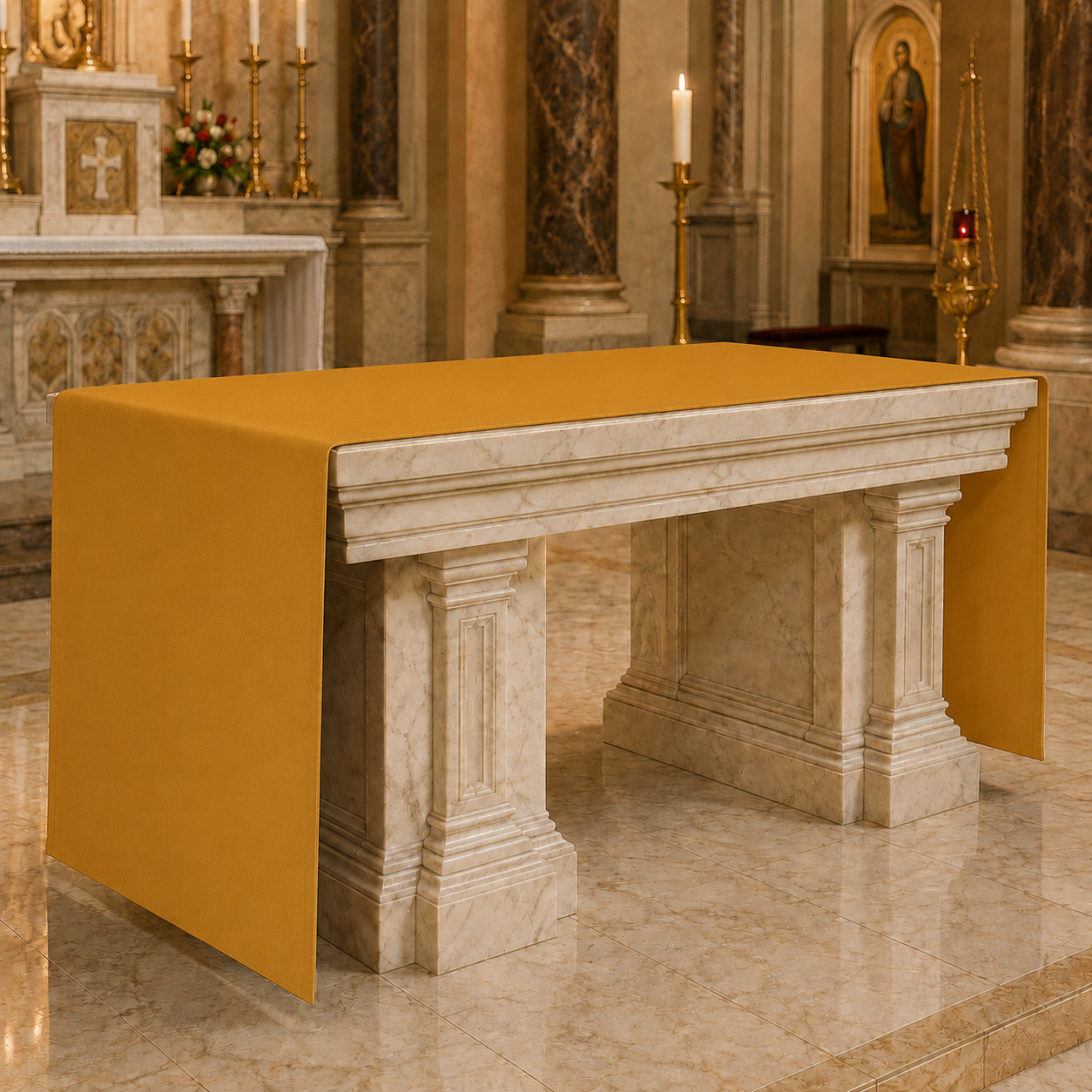 Gold Altar Cloth | Polyester Linen Weave