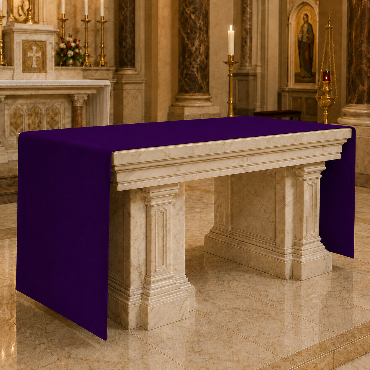 Violet Altar Cloth | Polyester Linen Weave