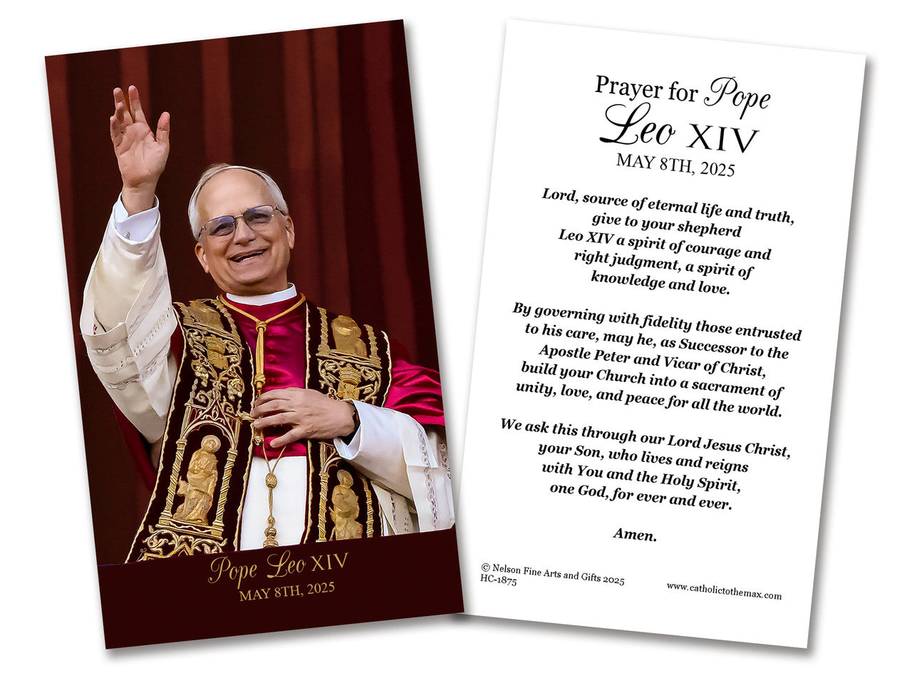 Pope Leo XIV Waving in Celebration Holy Cards