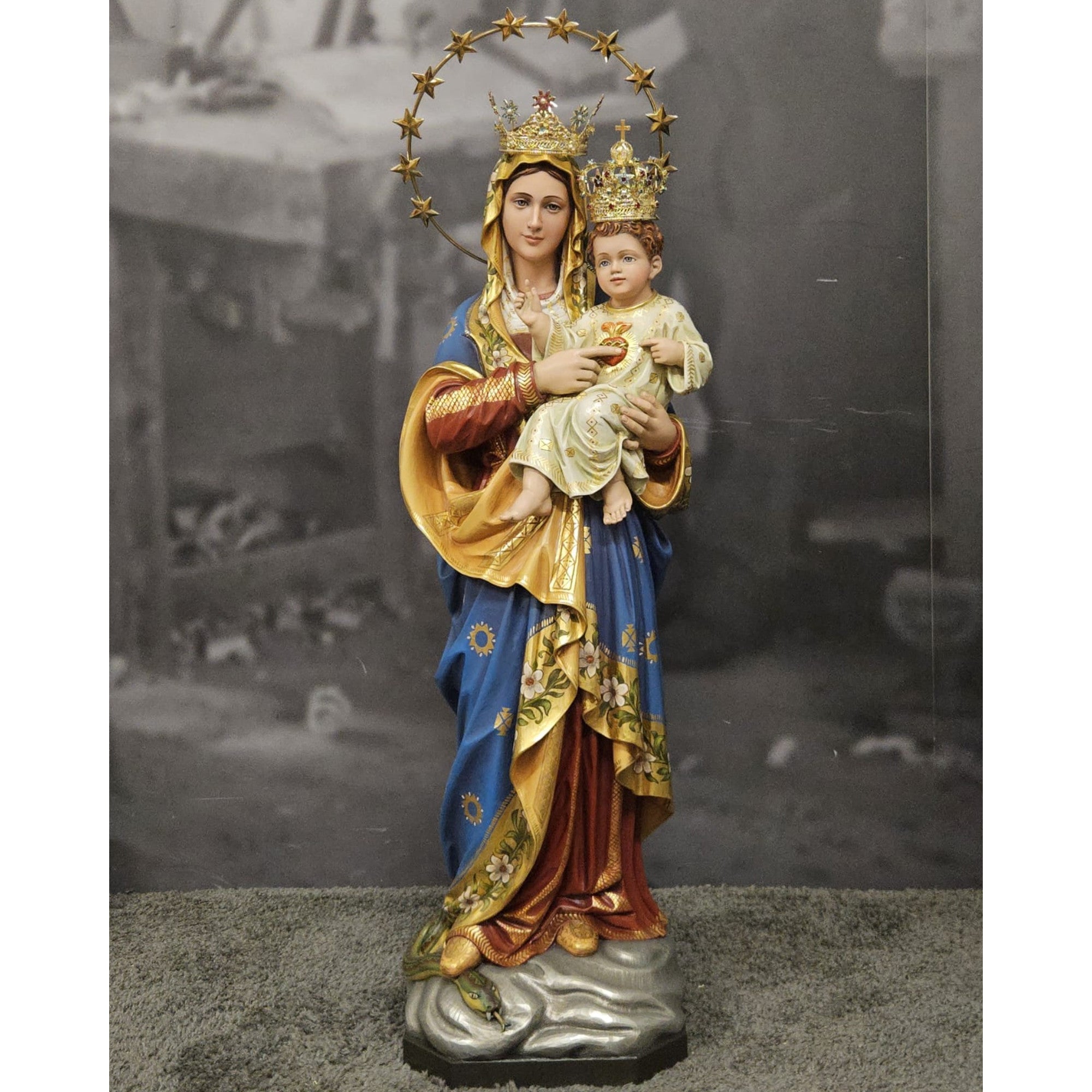 Madonna and Child Wood Statue