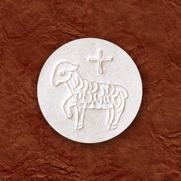 1-3/8" White Communion Bread Wafers with Lamb Design
