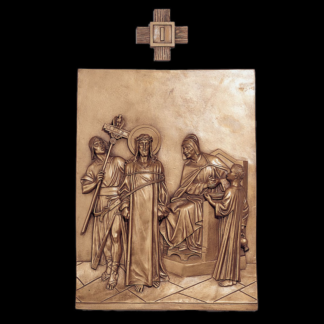 Set of 14 Stations of the Cross - Bronze Fiberglass