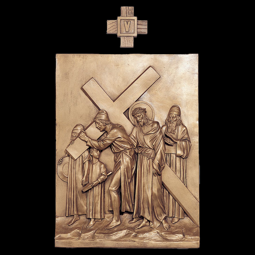 Set of 14 Stations of the Cross - Bronze Fiberglass