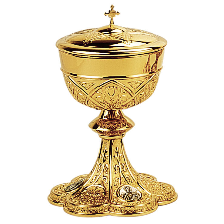 Ciborium with Sacred Heart, St Mary & Joseph and Jesus Medallions