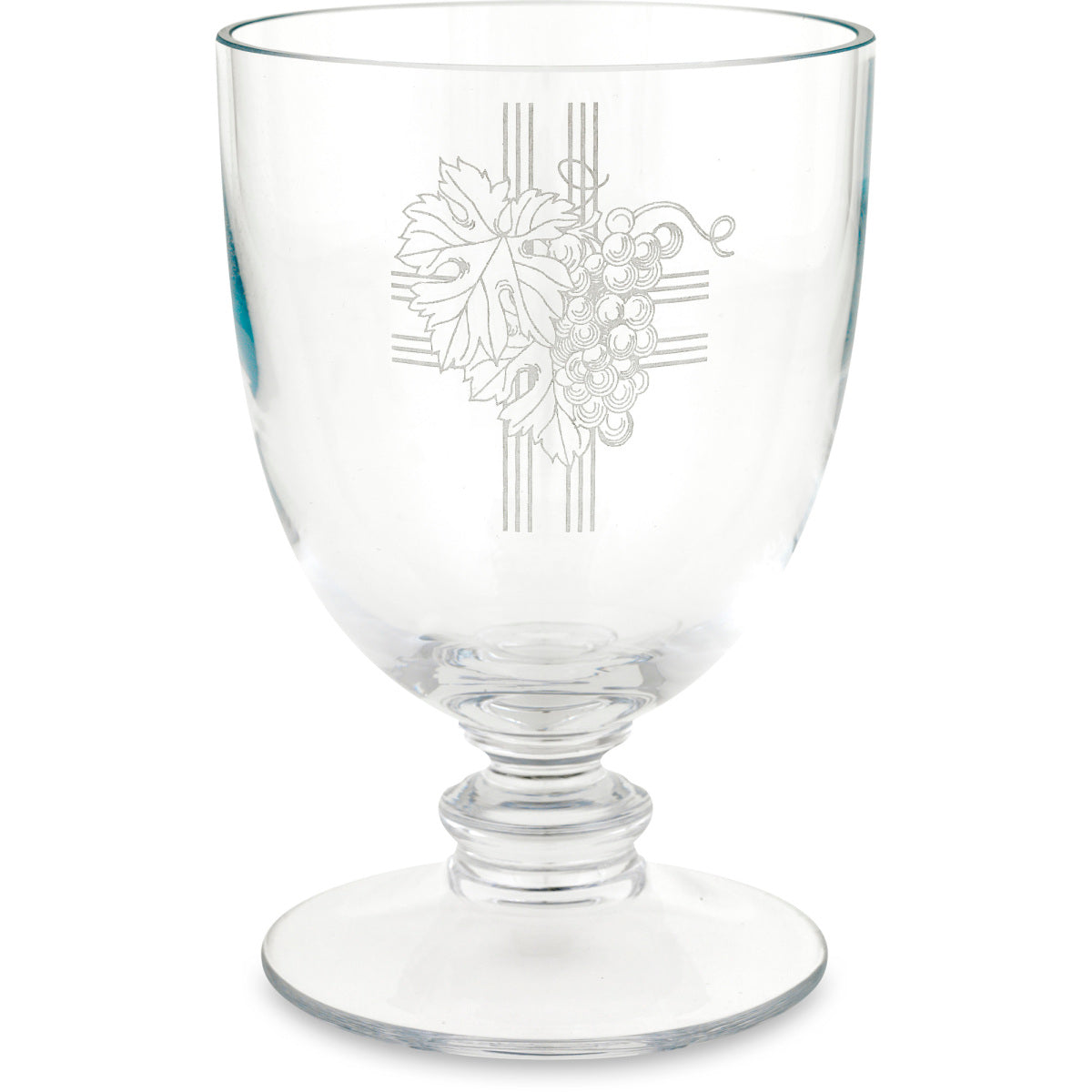 Crystal Glass Chalice with Engraved Grapevine Motif