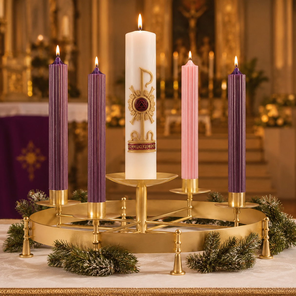 Dripless Advent Altar Candles | 100% Beeswax Hollowcore