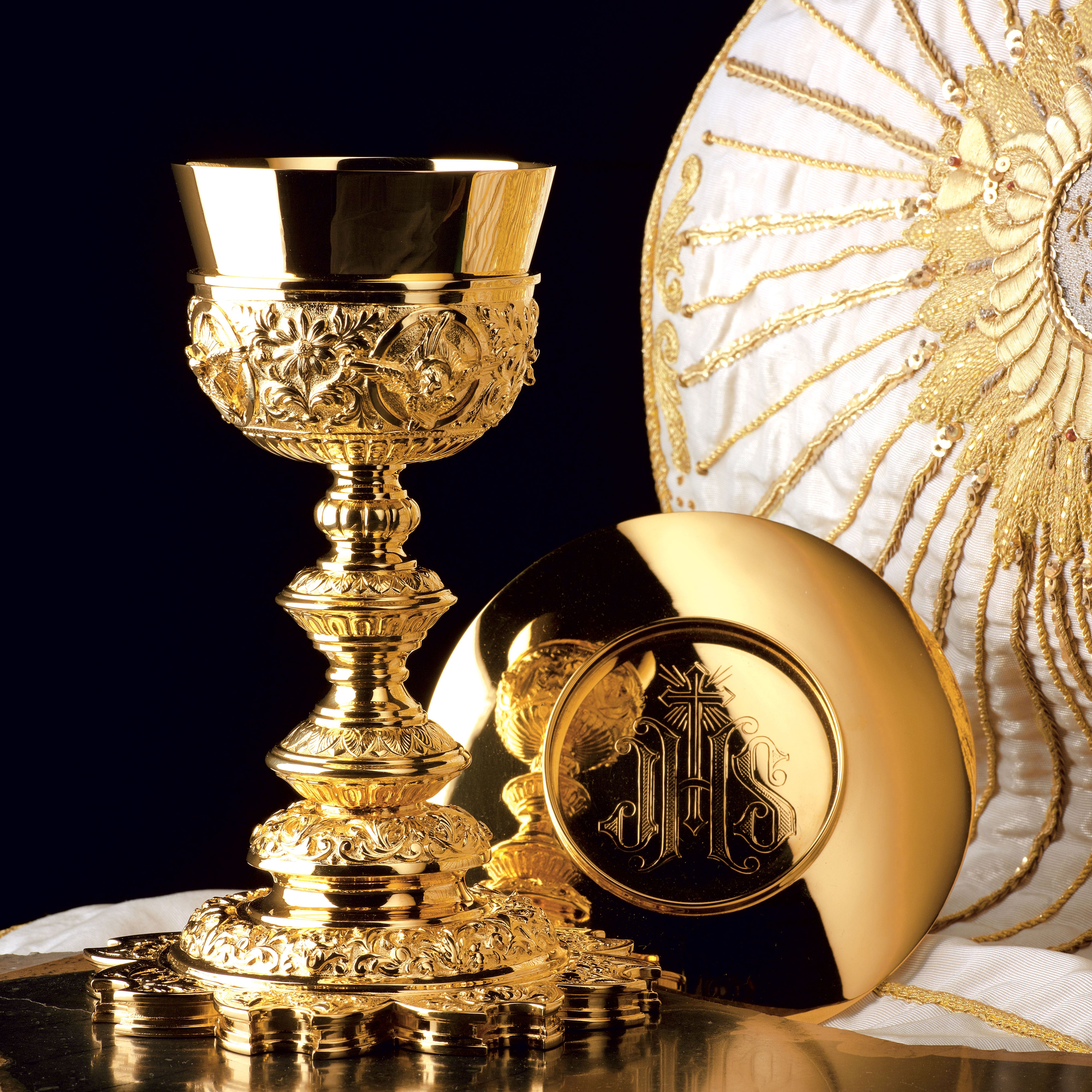 Gold Baroque Chalice and Paten