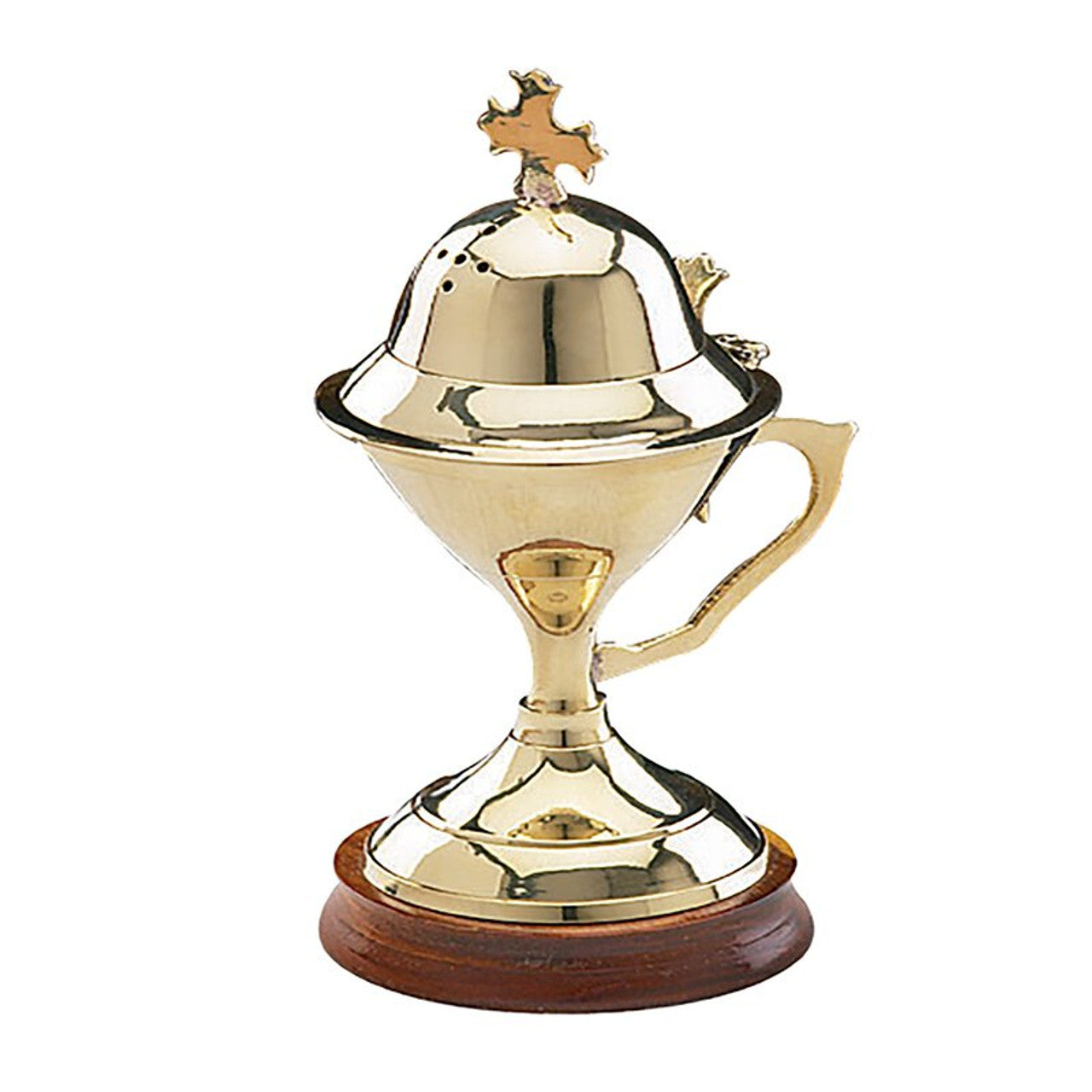 Home Incense Burner with Wood Base