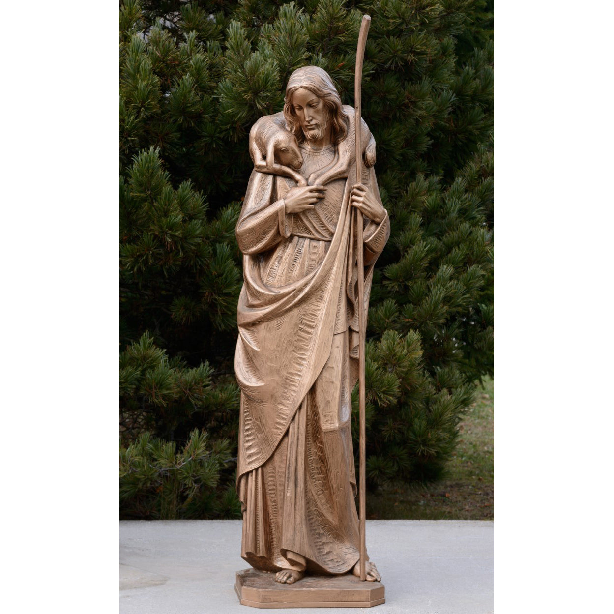 Outdoor Statue of Jesus the Good Shepherd