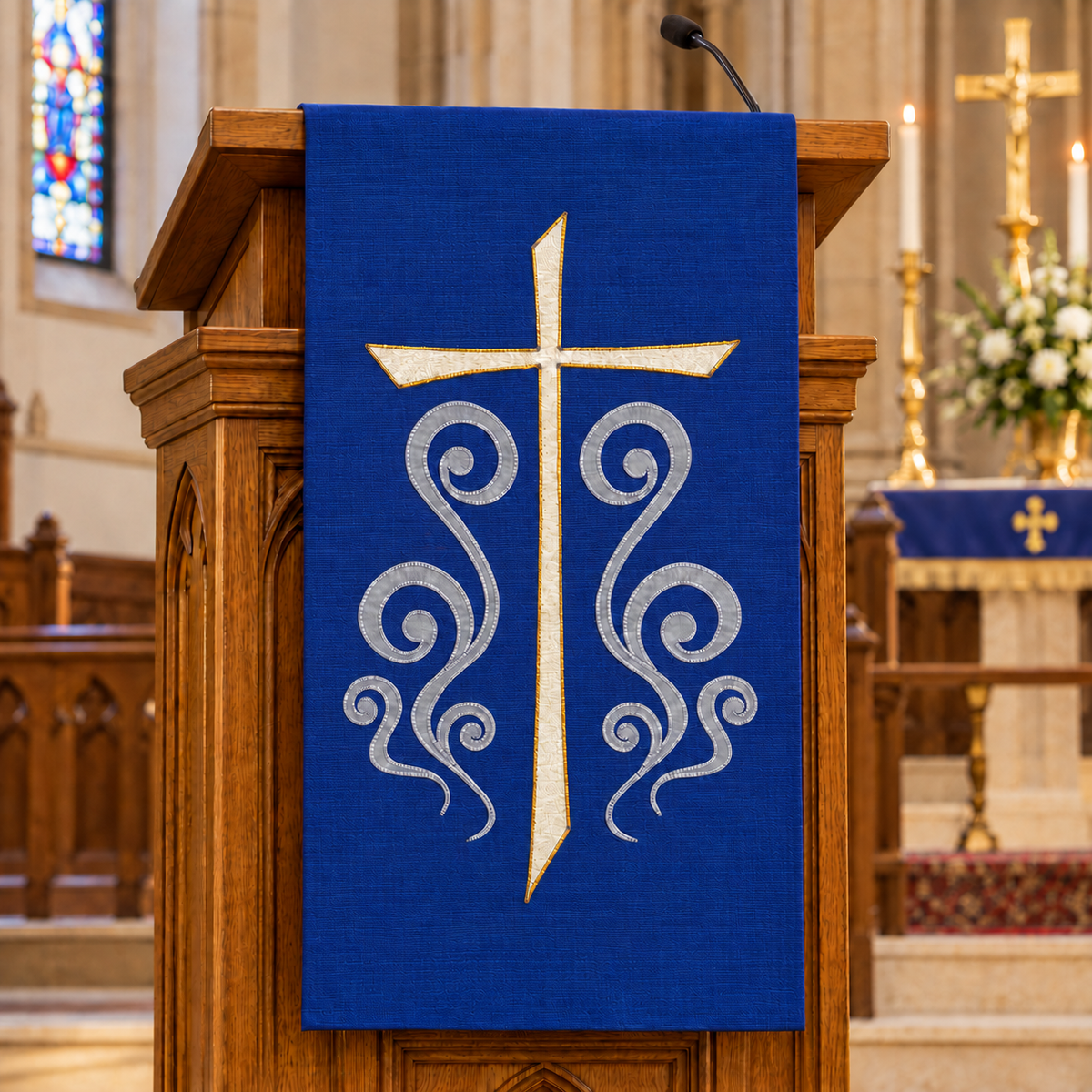 Embroidered Cross Lectern Hanging | Slabbinck 62-3939