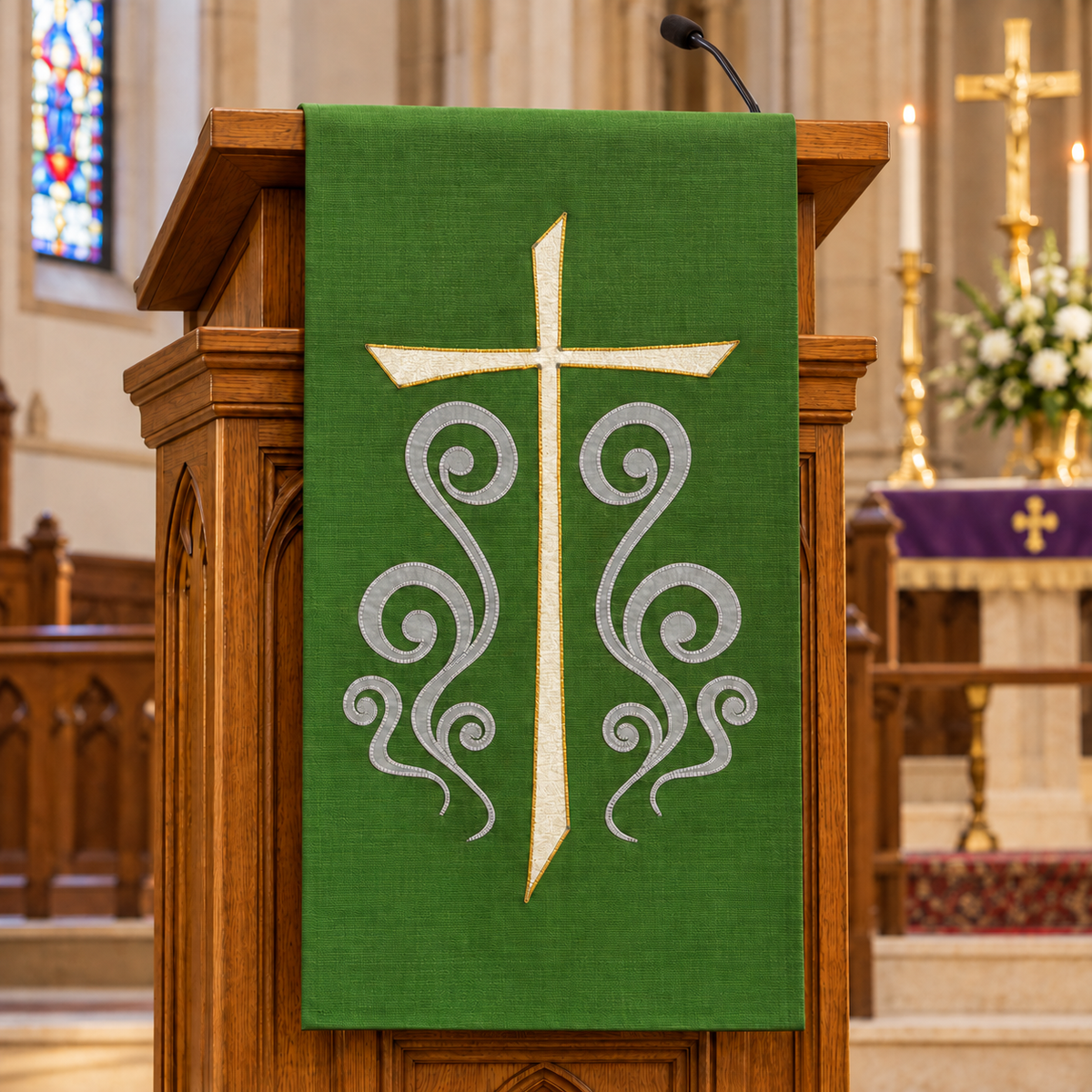 Embroidered Cross Lectern Hanging | Slabbinck 62-3939