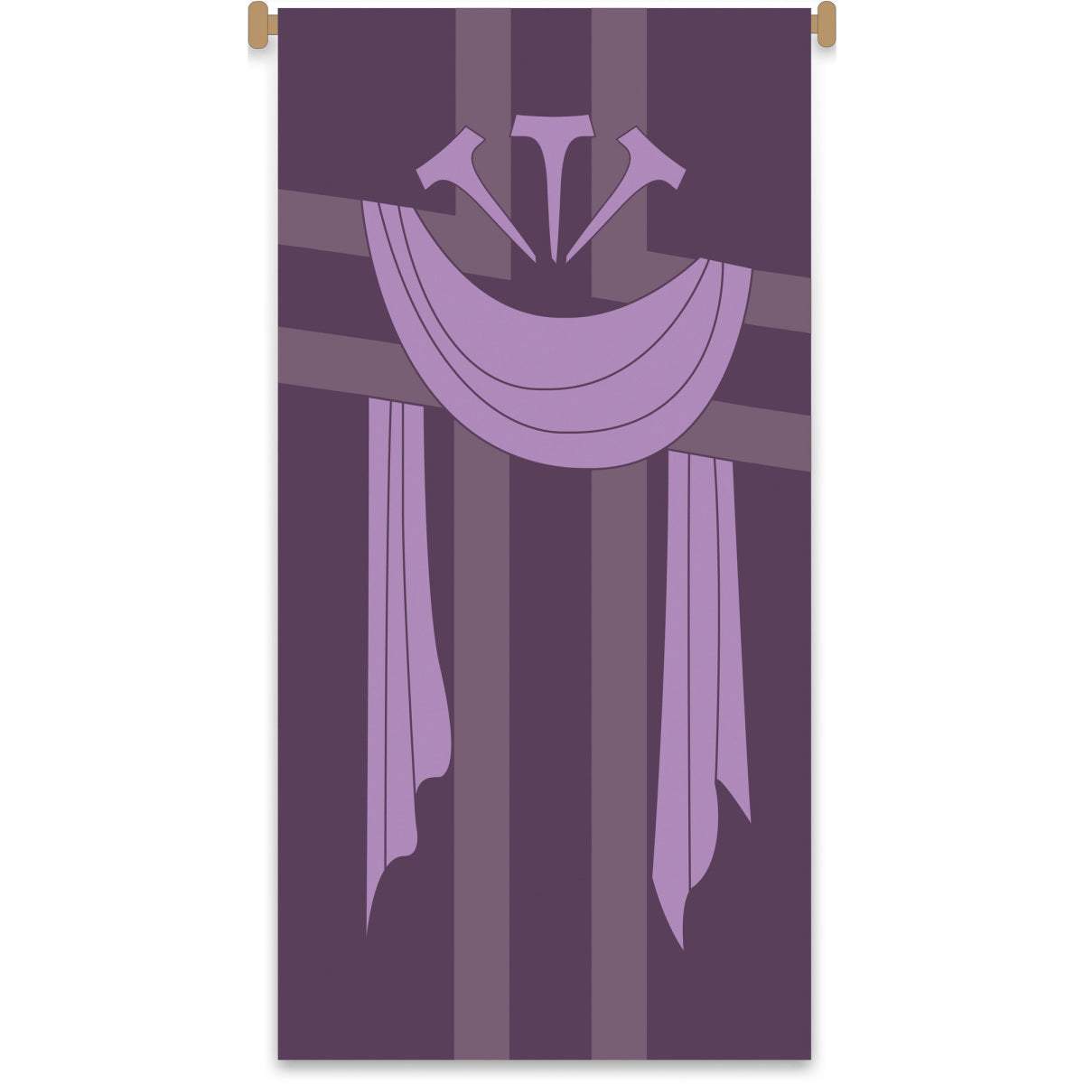 Lenten Banner with Shroud and Nails | 24" x 48"