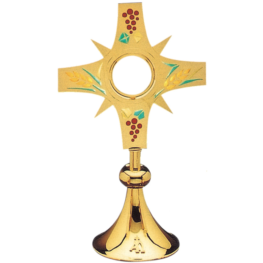 Monstrance with Enameled Grape and Wheat Motif
