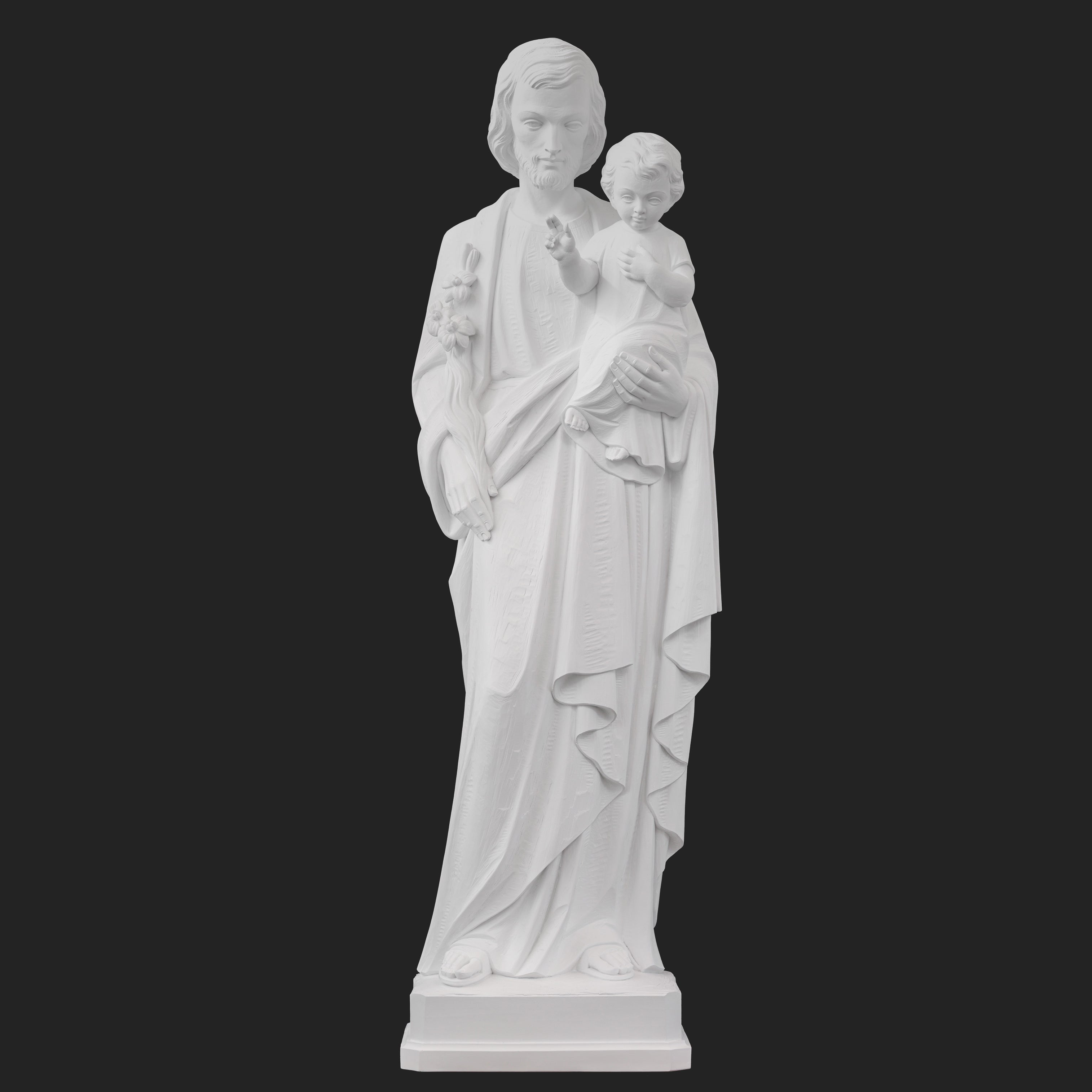 Outdoor Statue of St Joseph with Child Jesus