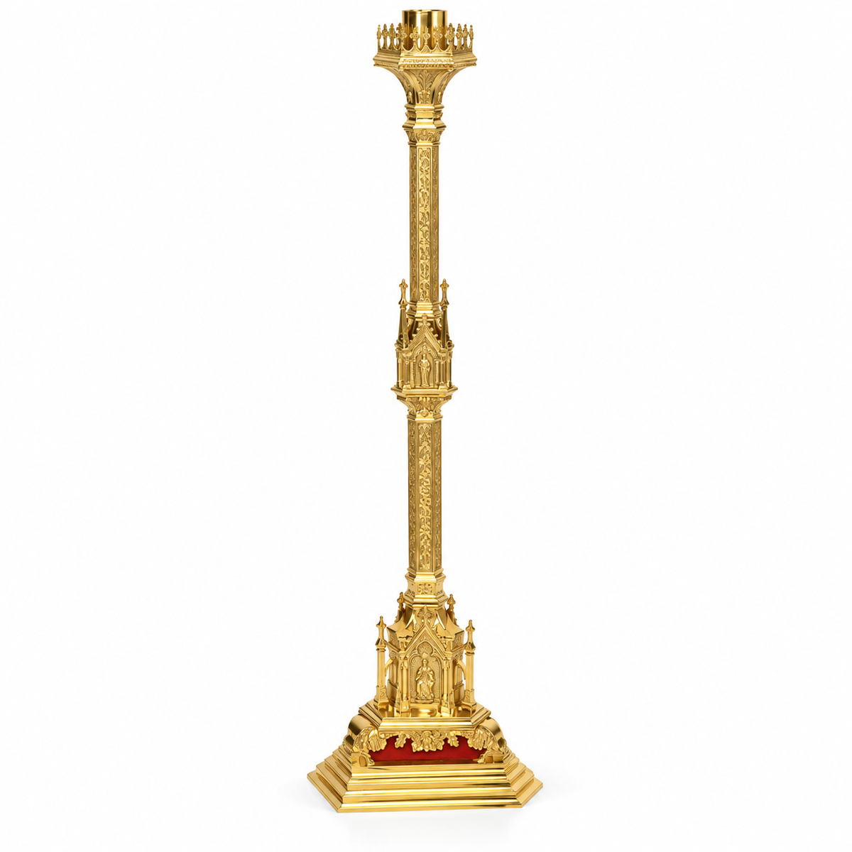 48" Baroque Paschal Candlestick – Polished Brass | Adrian Hamers