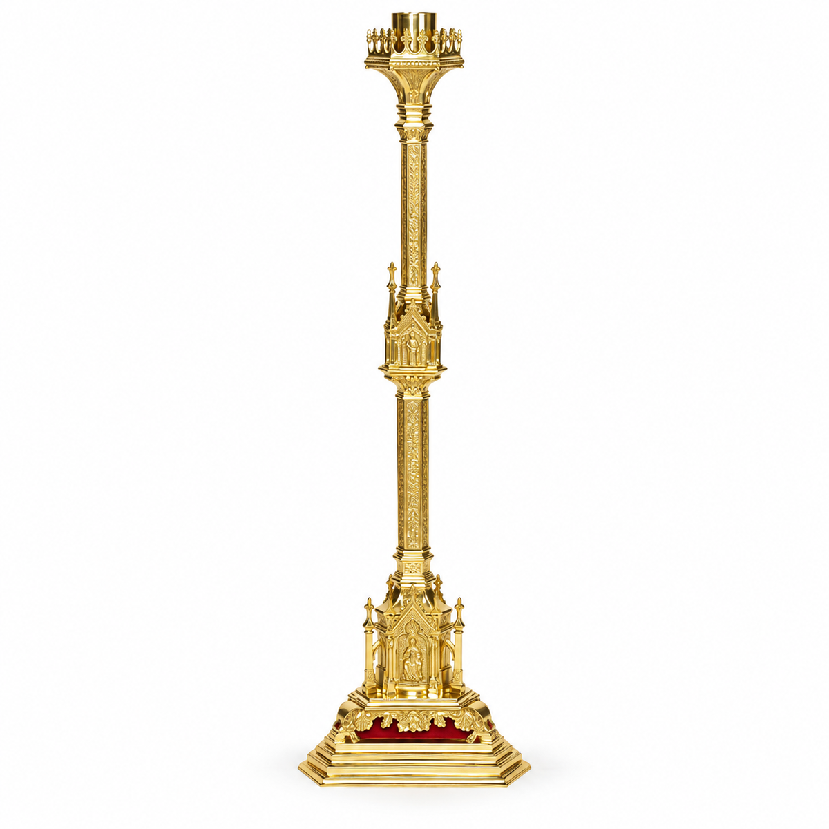 48" Baroque Paschal Candlestick – Polished Brass | Adrian Hamers