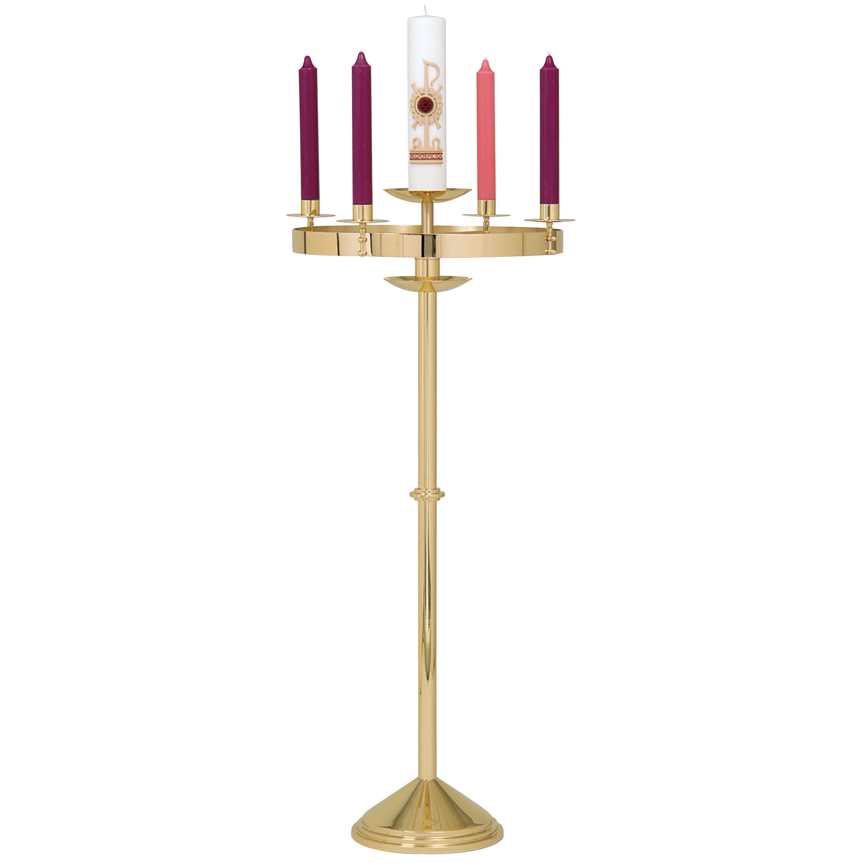 Standing Advent Wreath in Solid Brass - K556