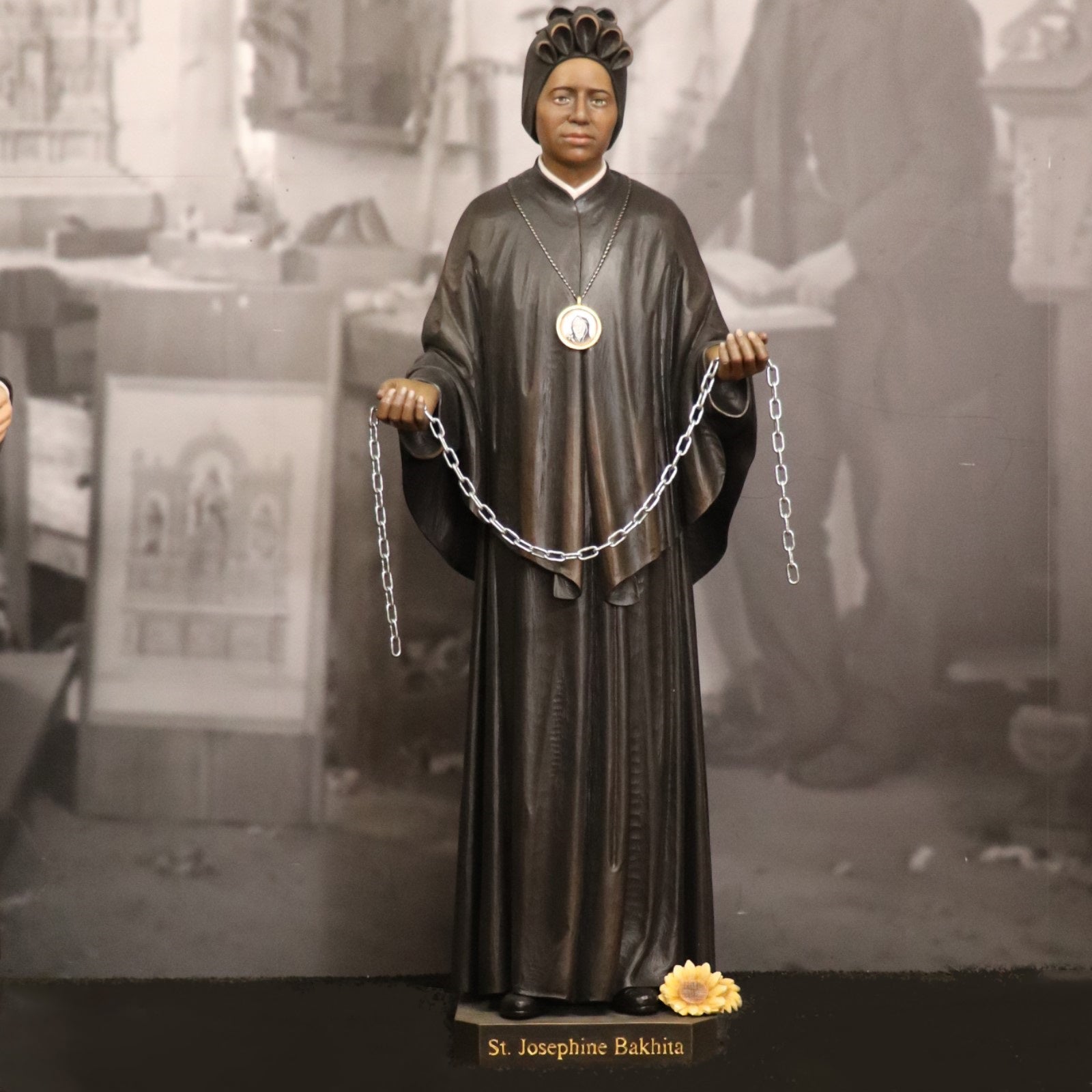 Wood Statue of St Josephine Bakhita