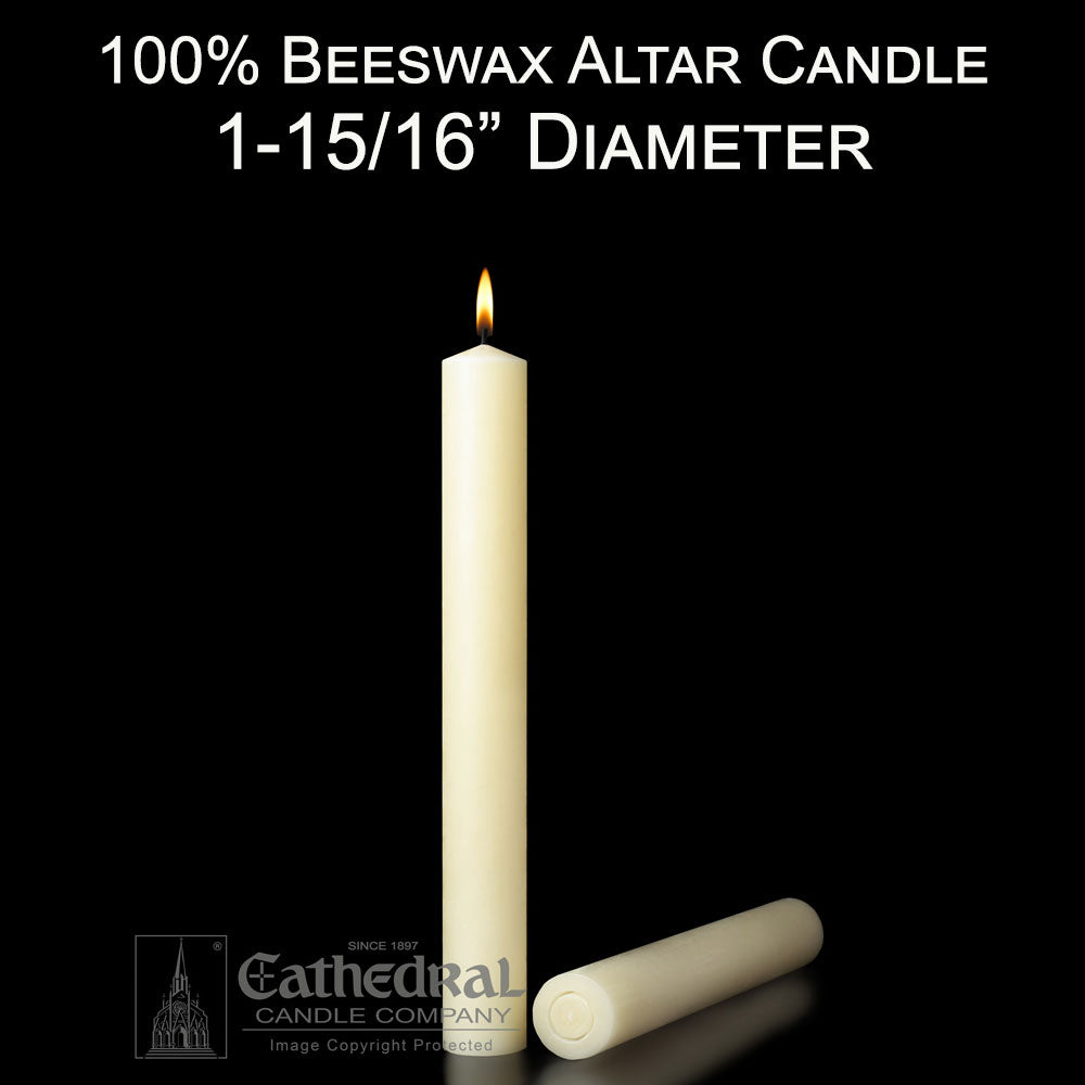100% Beeswax Altar Candle | 1-15/16" Diameter