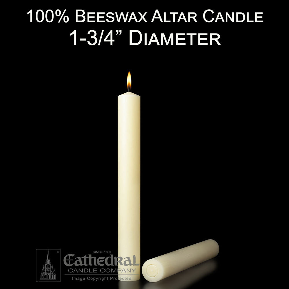 100% Beeswax Altar Candle | 1-3/4" Diameter