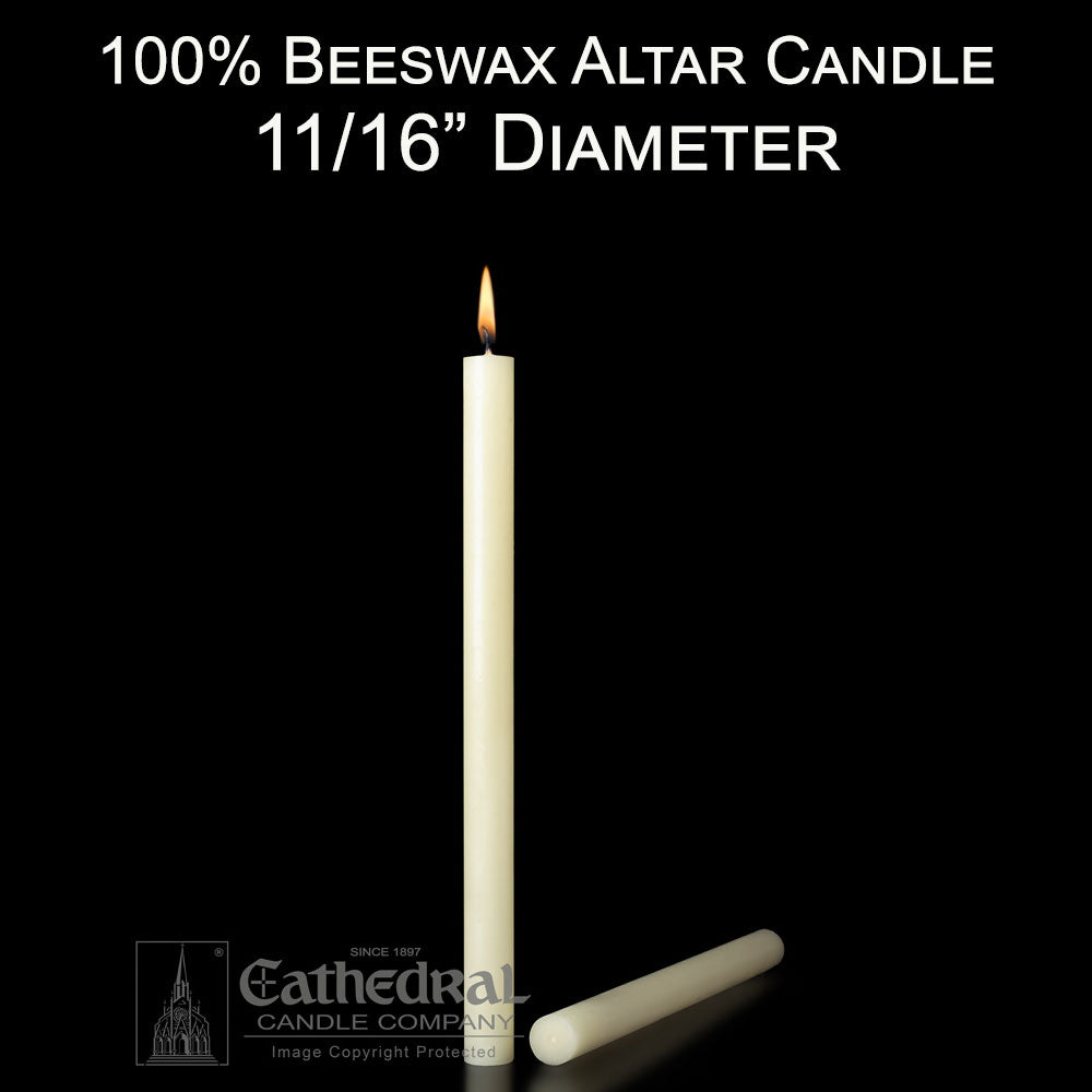 100% Beeswax Altar Candle | 11/16" Diameter