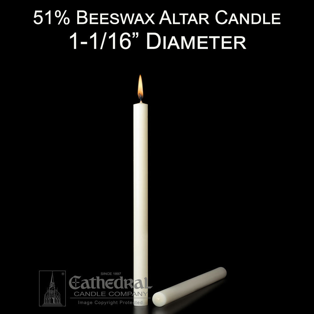 51% Beeswax Altar Candle | 1-1/16" Diameter