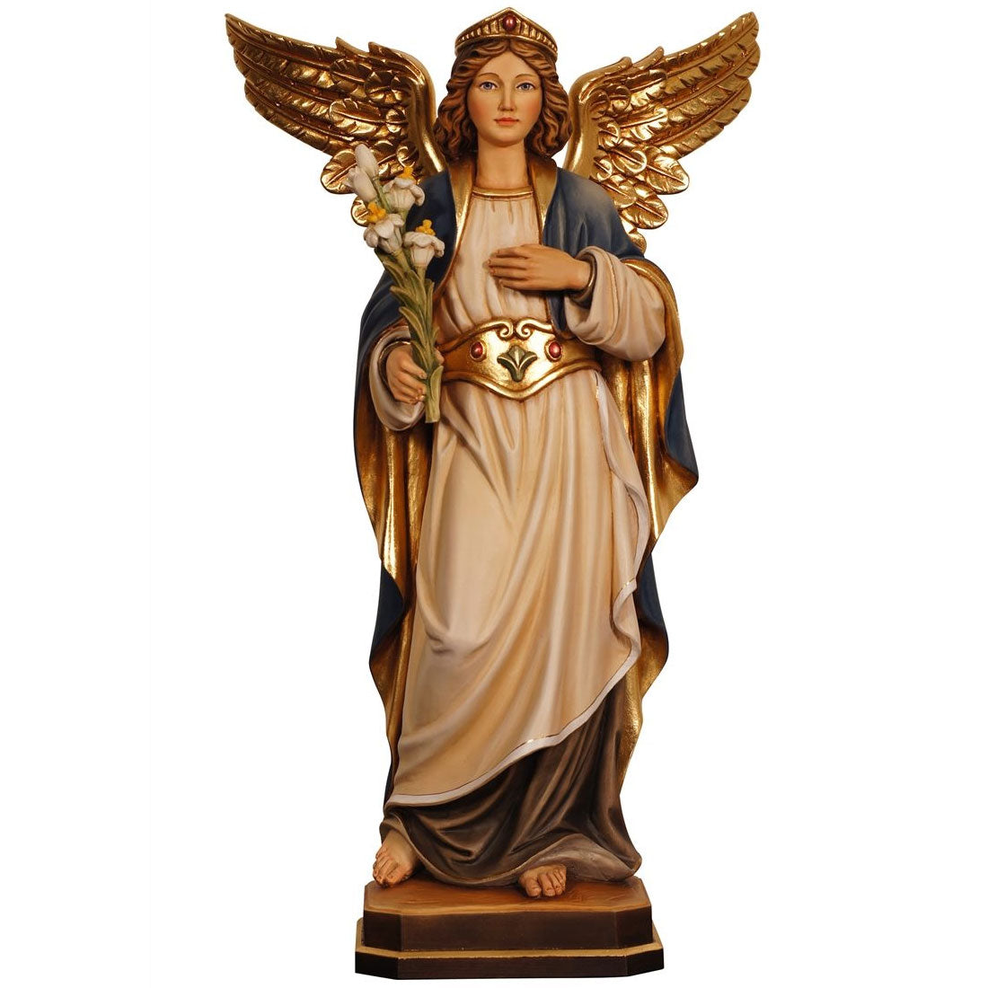 Archangel Gabriel with Lily |  Wood Statue