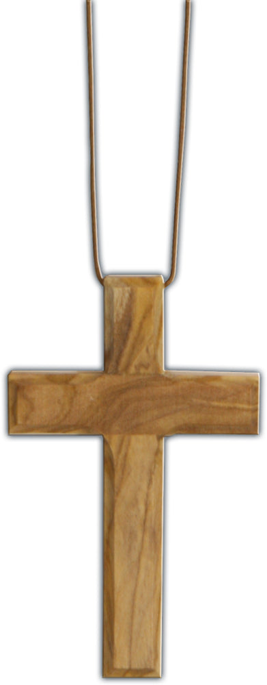 Ookwe Vintage Wooden Cross Pendant Brown/Black Rope Necklace Adjustable for Men Women, Men's, Size: Small, Silver