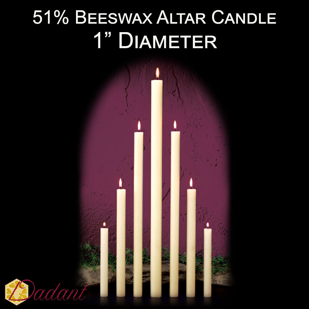 51% Beeswax Altar Candle | 1" Diameter