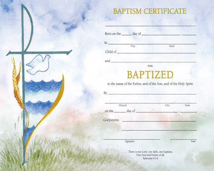 Free Baptism Certificate Templates
