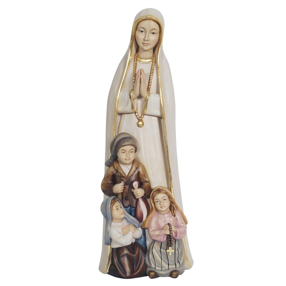 Our Lady of Fatima with Lucia, Francisco and Jacinta | Wood Statue