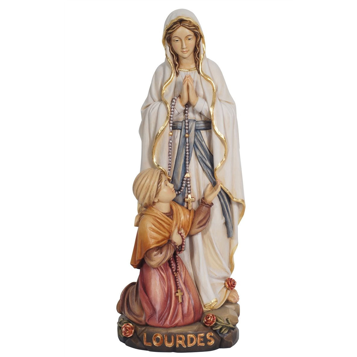 Our Lady of Lourdes with Bernadette | Wood Statue