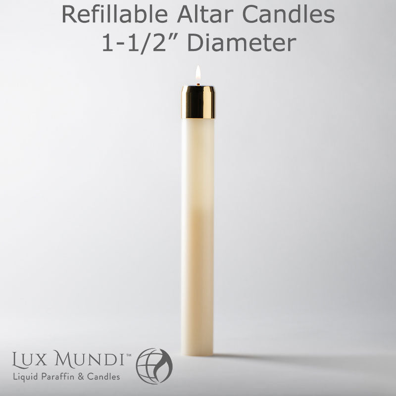 Refillable Altar Candles | 1-1/2 inch diameter