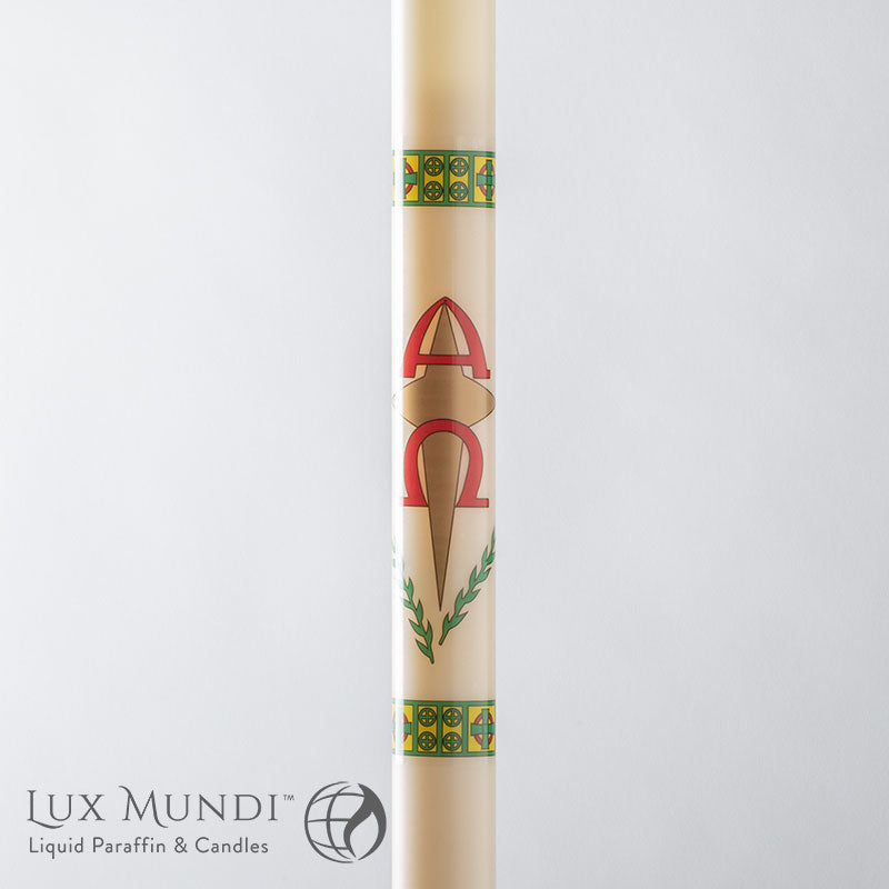 Refillable Paschal Candle | Alpha Omega Cross