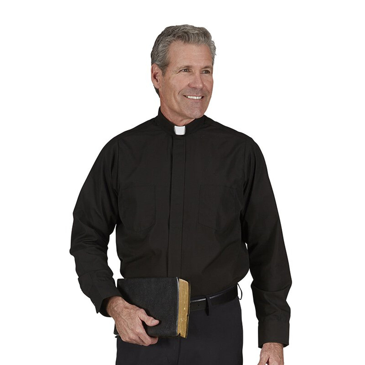 Black Tab Collar Clergy Shirt - Long Sleeve - RJ Toomey