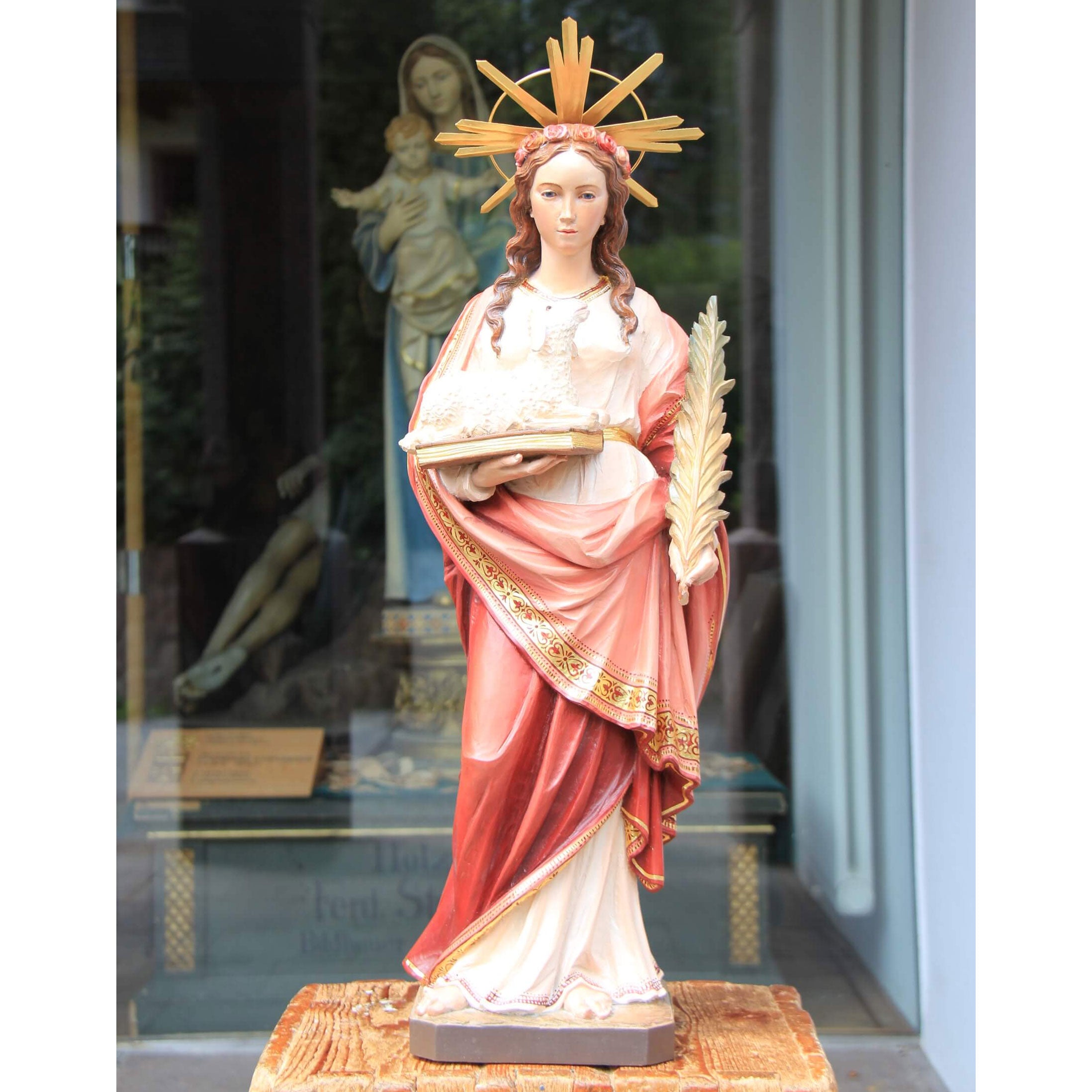 St Agnes | Wood Carved Statue