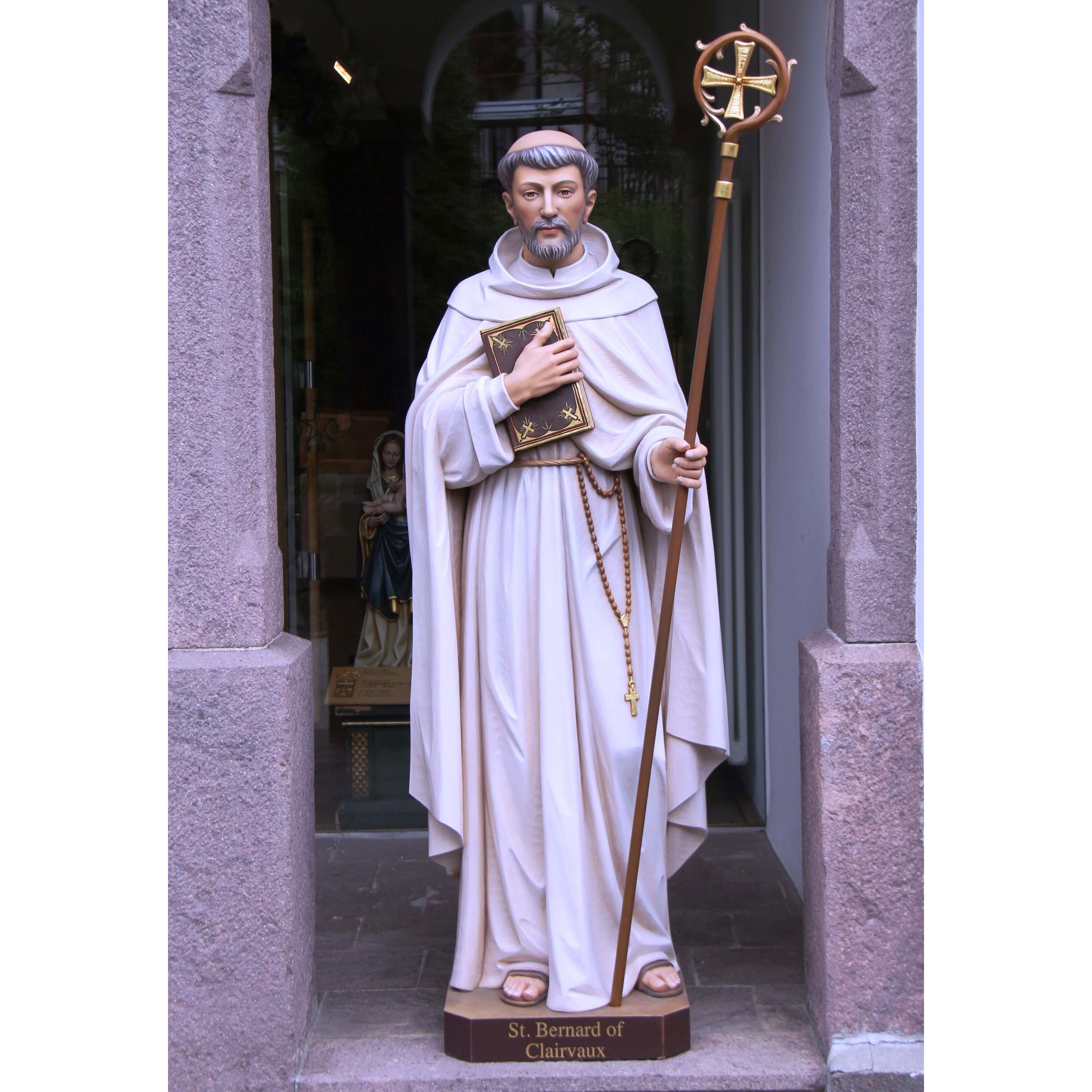 St Bernard of Clairvaux | Wood Carved Statue