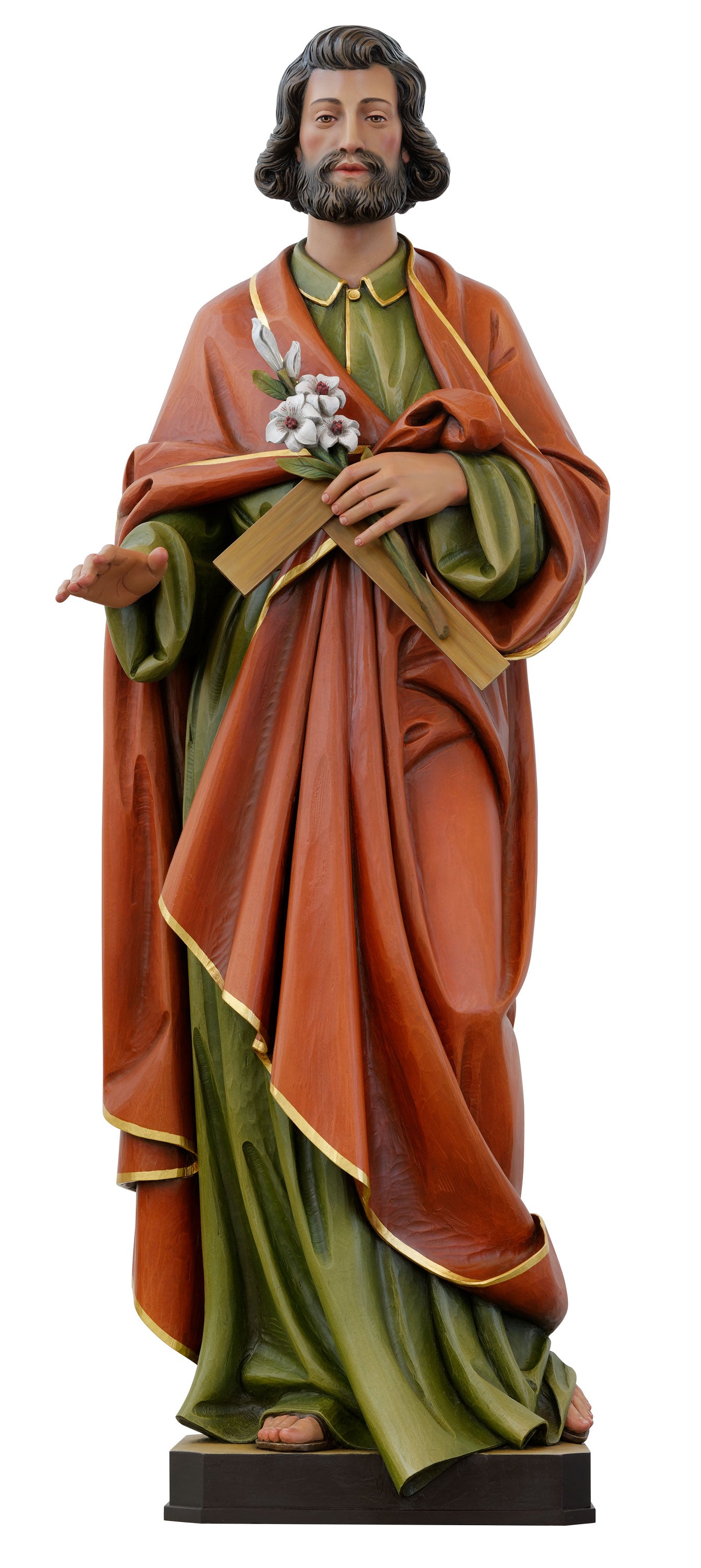 St Joseph the Worker with Lily Statue | Demetz