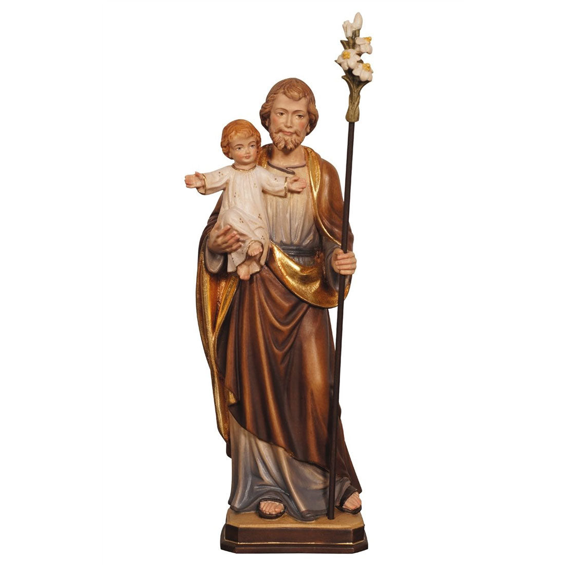 St Joseph and Child Jesus | Wood Carved Statue
