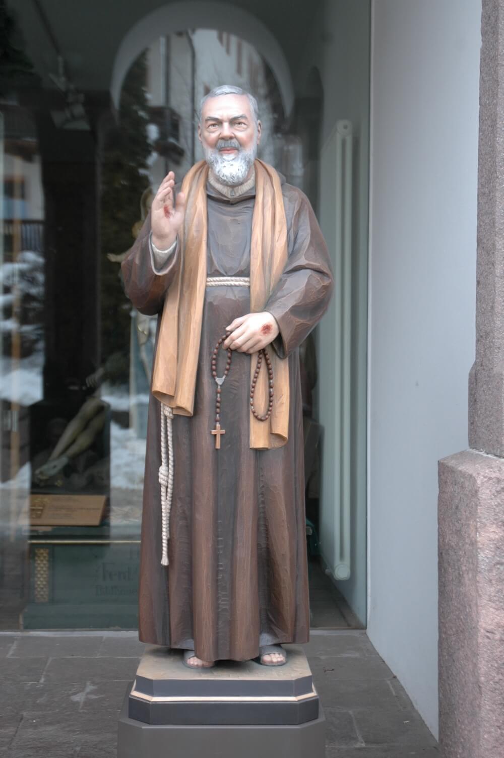 St Padre Pio of Pietrelcina | Wood Carved Statue