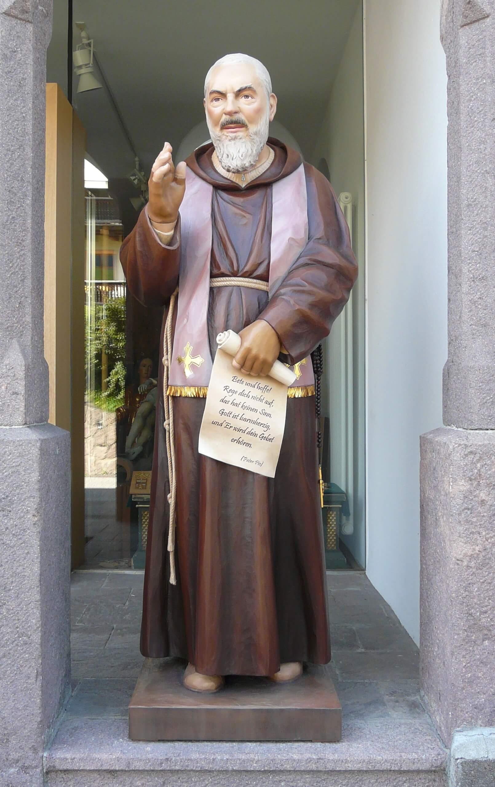 St Padre Pio of Pietrelcina | Wood Carved Statue