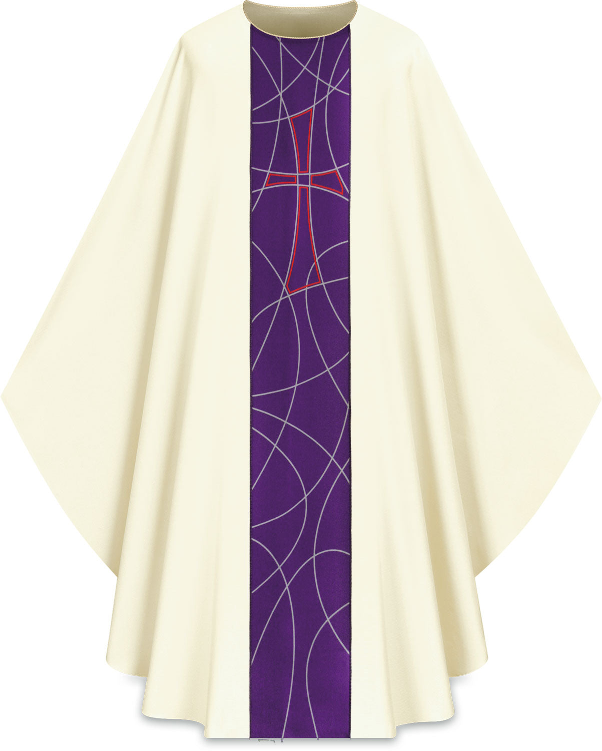 Chasuble | White Purple | 5229 | Slabbinck